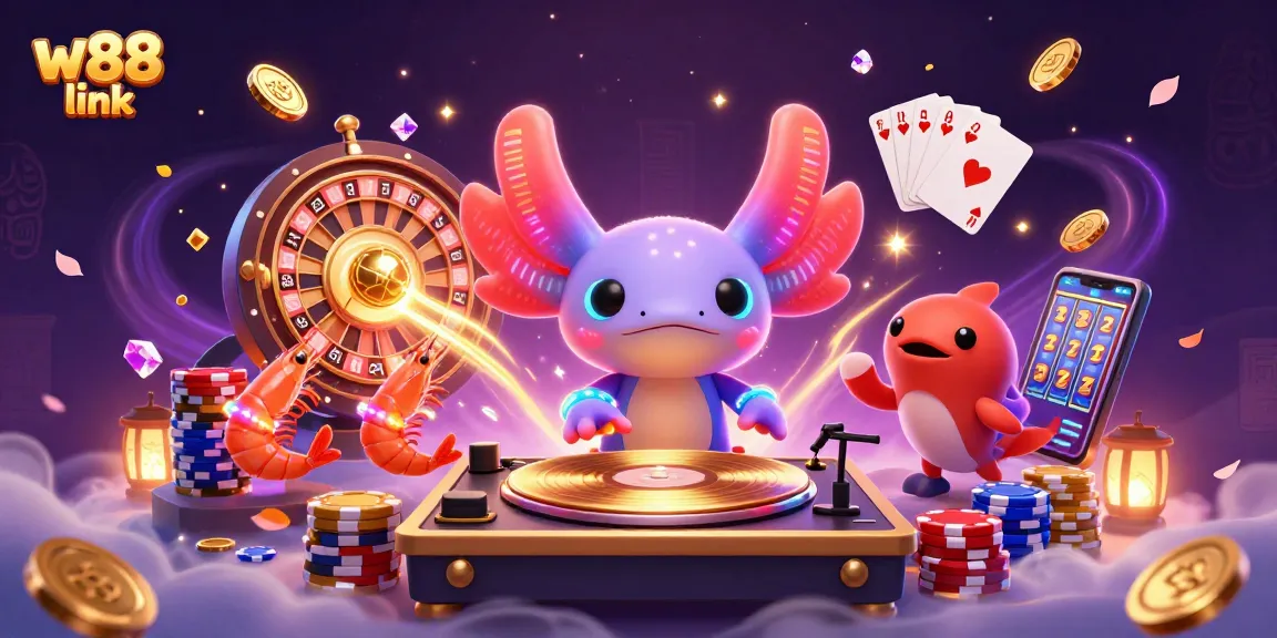Watch the vibrant 3D scene of the w88 link as characters celebrate big wins in an underwater casino adventure.