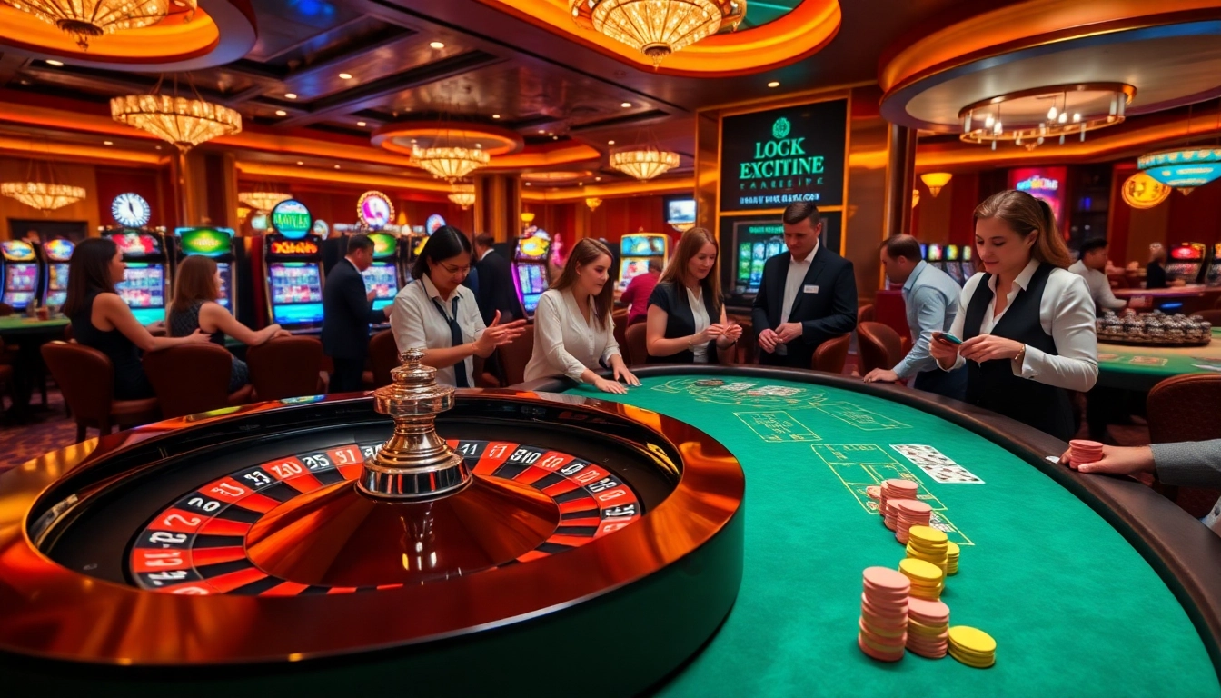 Gambling excitement at XX88 casino with vibrant roulette wheel and players enjoying games.