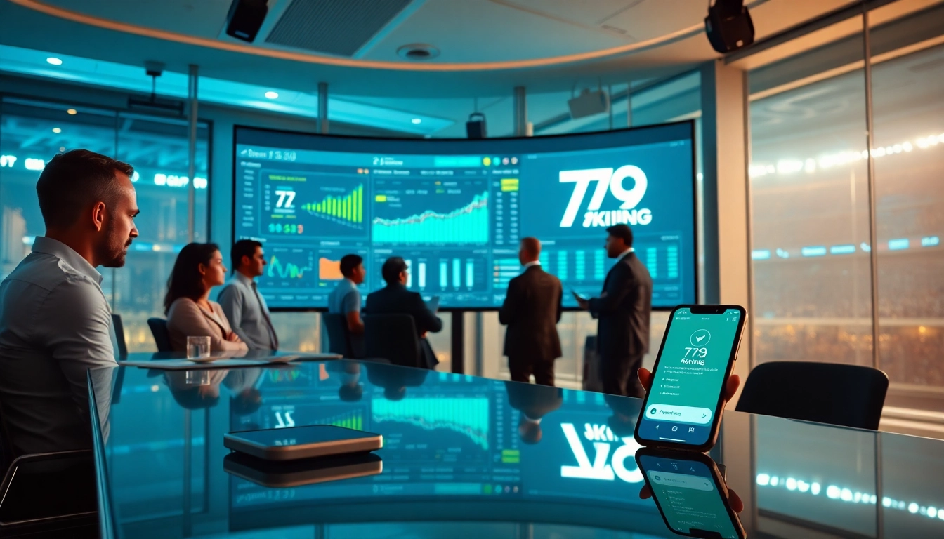 79king analytics team strategizing in a sleek, modern office