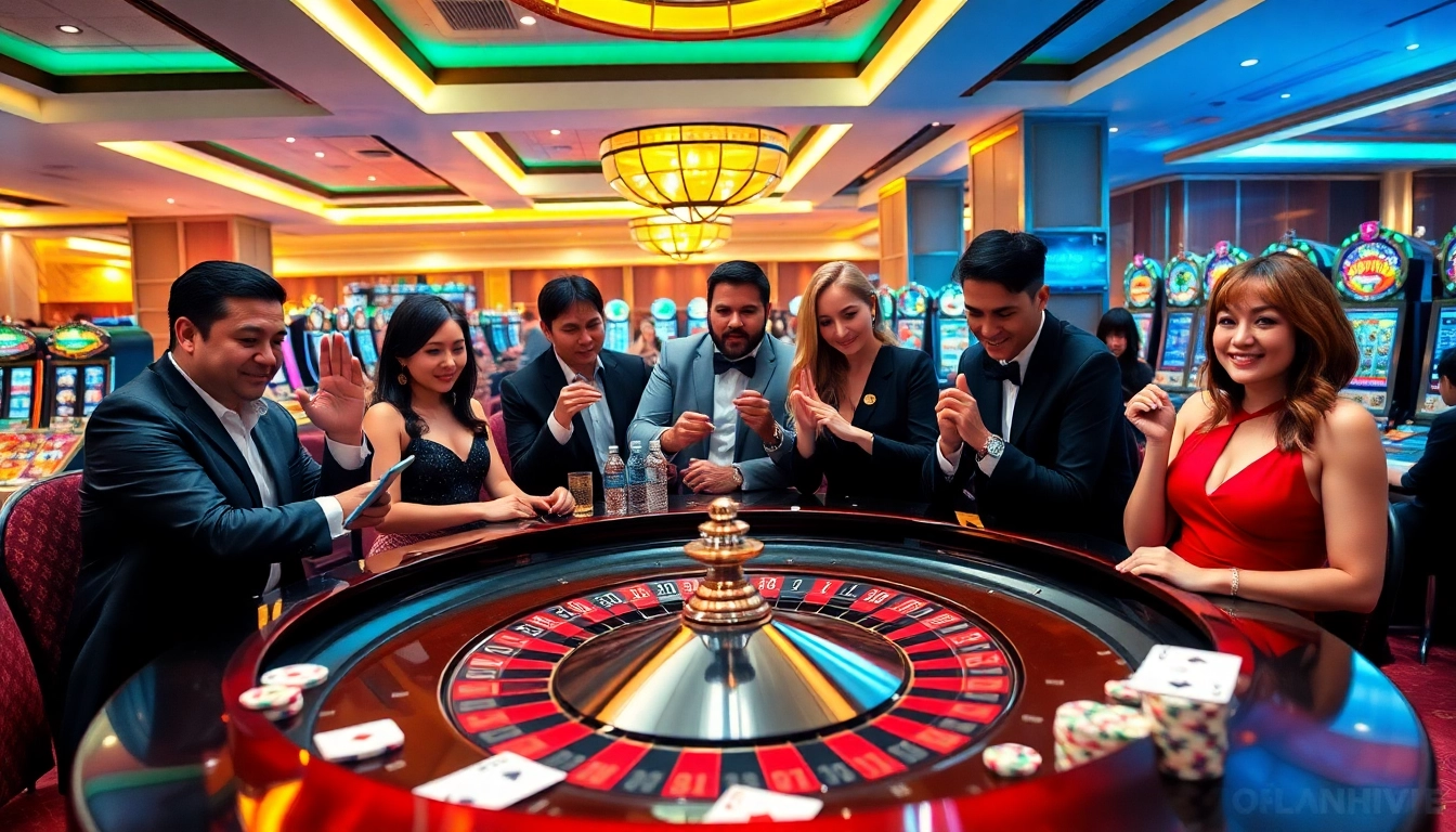 Experience the thrill of 'go8 chính thức' at our vibrant casino with engaged players and roulette excitement.