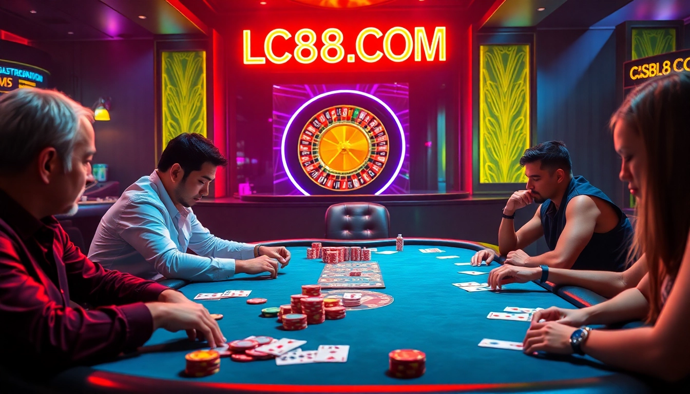 Experience the thrill of the game at LC88.COM with a captivating poker scene full of exciting gameplay.