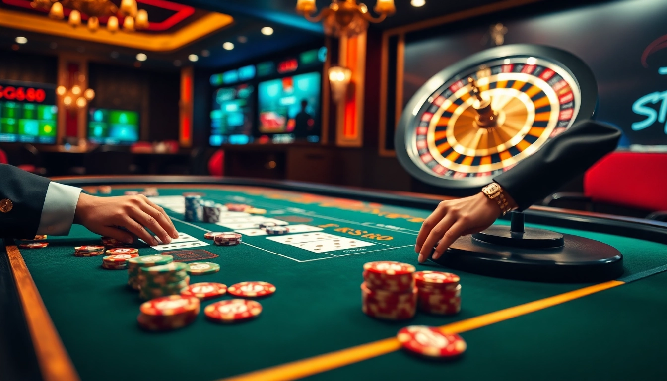 Experience the excitement at GG88's online casino with a vibrant poker game and roulette.