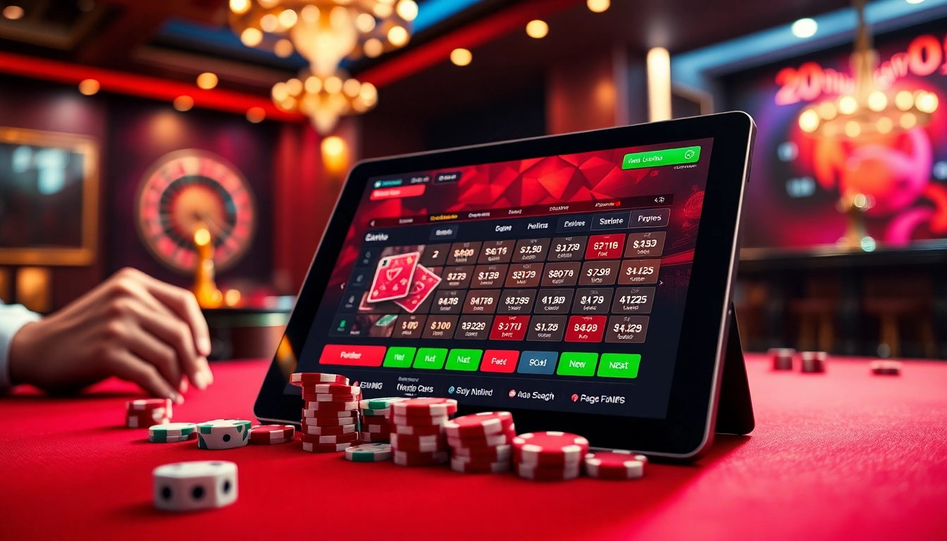 S8 online gambling interface showcased on a vibrant casino table with poker chips and roulette wheel.