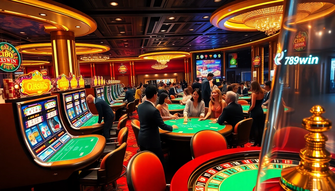 Experience the excitement of 789win with vibrant casino games, lively players, and luxurious ambiance.