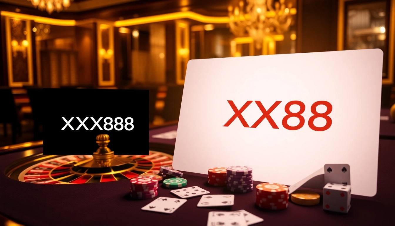 Experience the thrilling ambiance of XX88 at a luxurious casino gaming table.