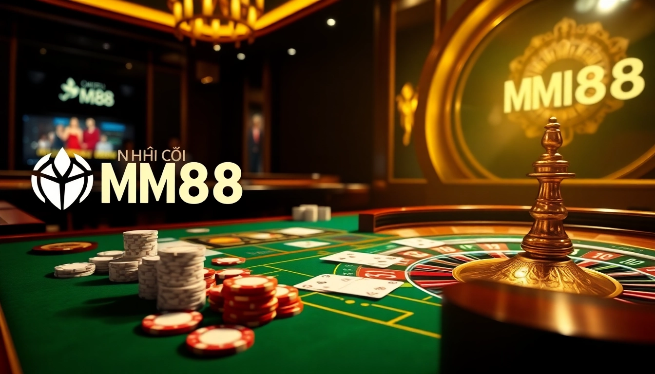 Experience thrilling gameplay at NHÀ CÁI MM88 with vibrant casino tables and professional gamblers.