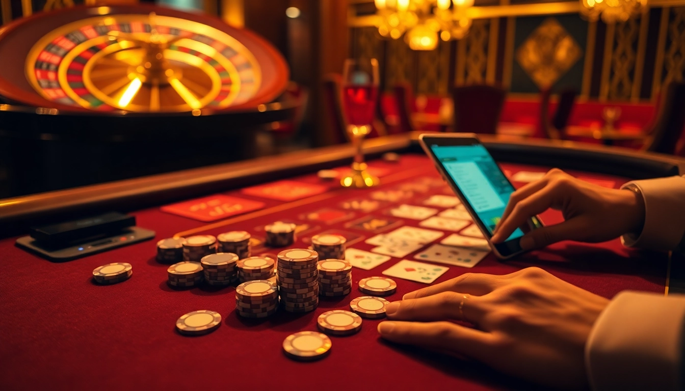 KK55 gamblers engaging at a luxurious poker table, enjoying the thrill of online betting.