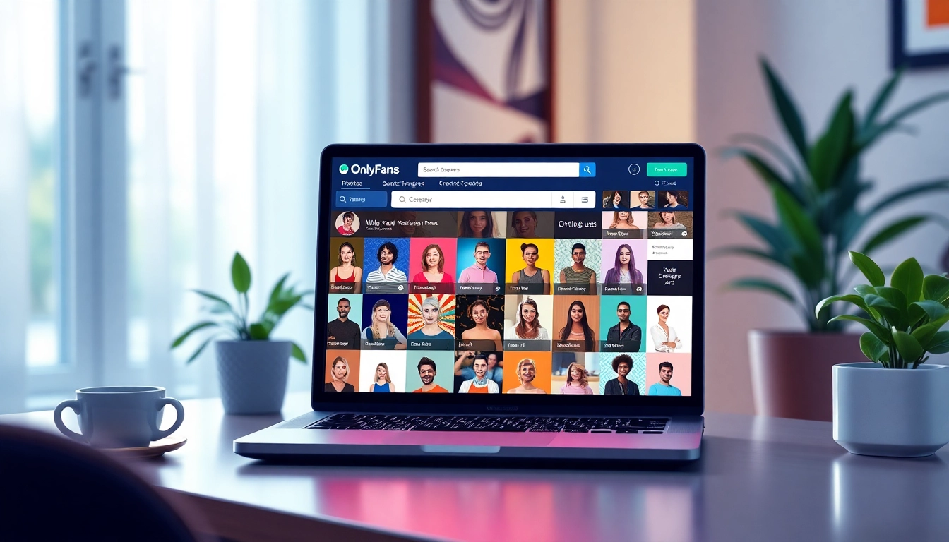 OnlyFans Search interface showing diverse creators in a user-friendly layout