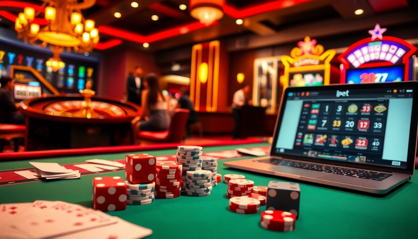 Experience the thrill of online gambling with https://11betn.com/ at a vibrant casino table full of cards and chips.