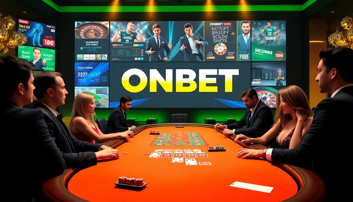 Join the action at ONBET with intense poker gameplay and vibrant casino visuals.