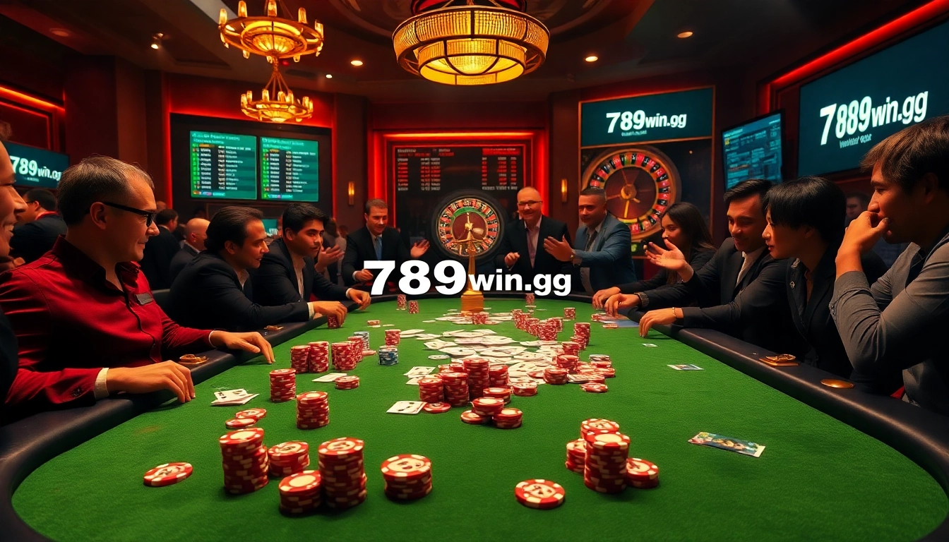 Experience thrilling poker action at 789win.gg with vibrant chips and elegant cards in play.