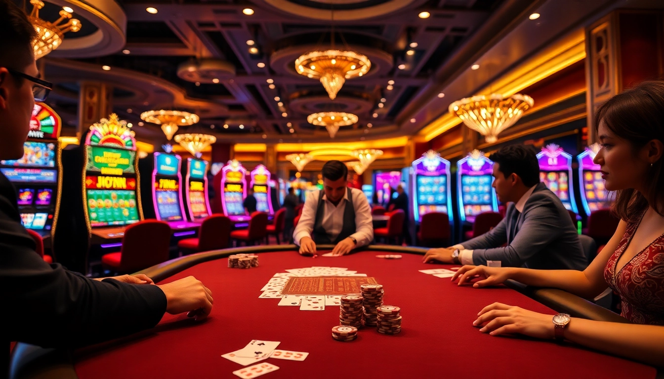 GO88's thrilling casino atmosphere with professional dealers and vibrant slot machines.