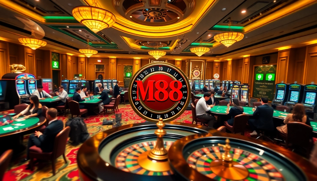 M88 patrons winning big at roulette, showcasing an exciting casino atmosphere.