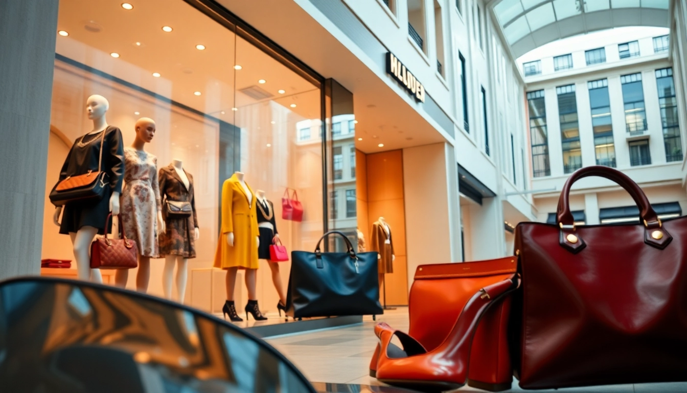 레플리카쇼핑몰의 고급 패션 아이템을 전시한 세련된 매장 모습