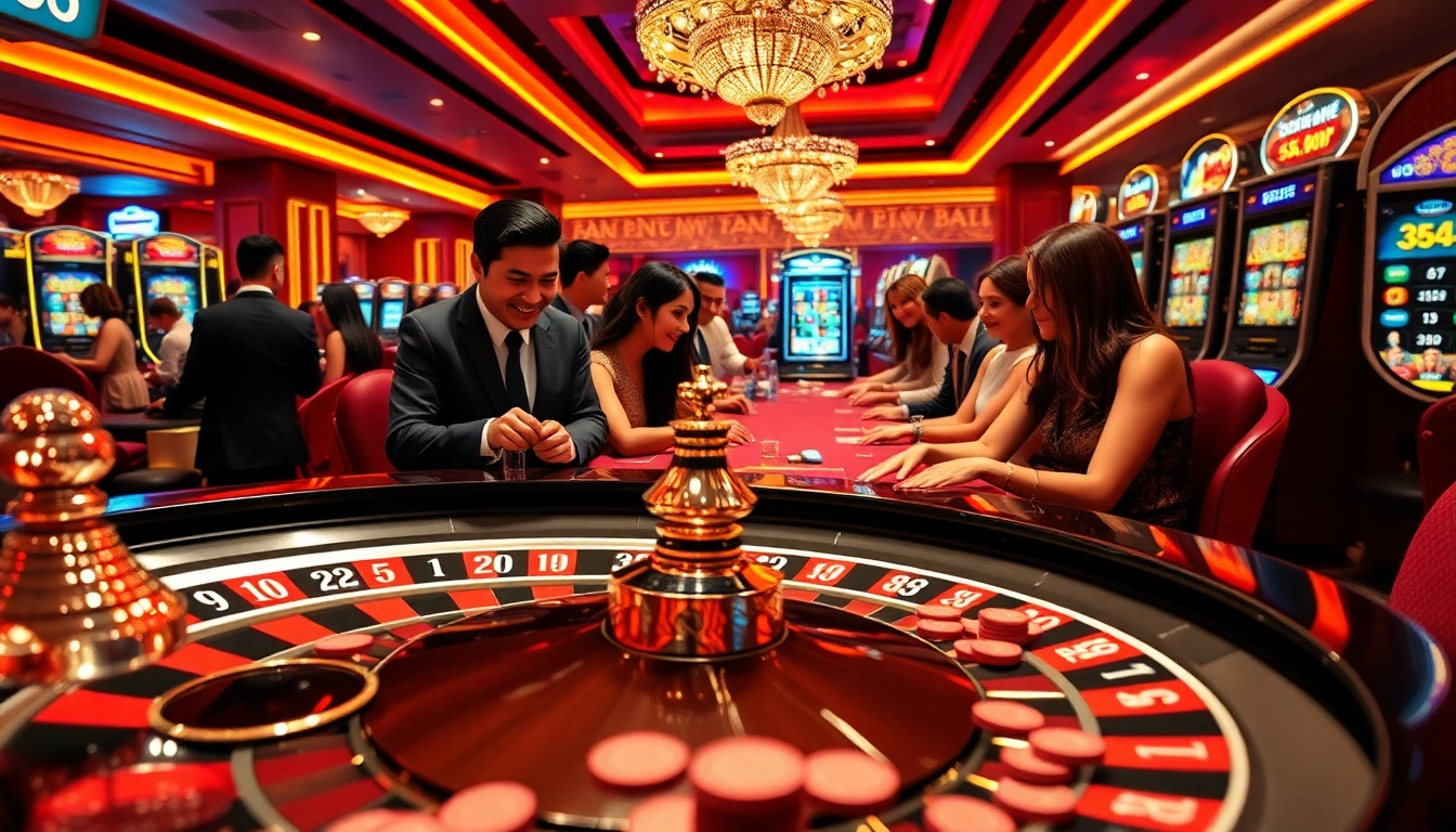 Helloo88 table games creating an exciting casino atmosphere with players engaging and celebrating wins.