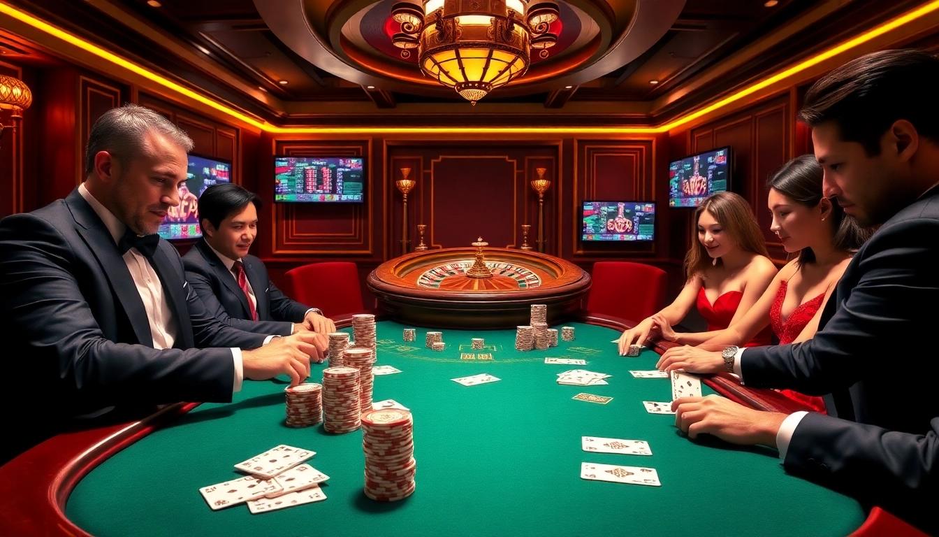 Casino scene at https://www.eejl88888.com/ showcasing poker chips and players in action.